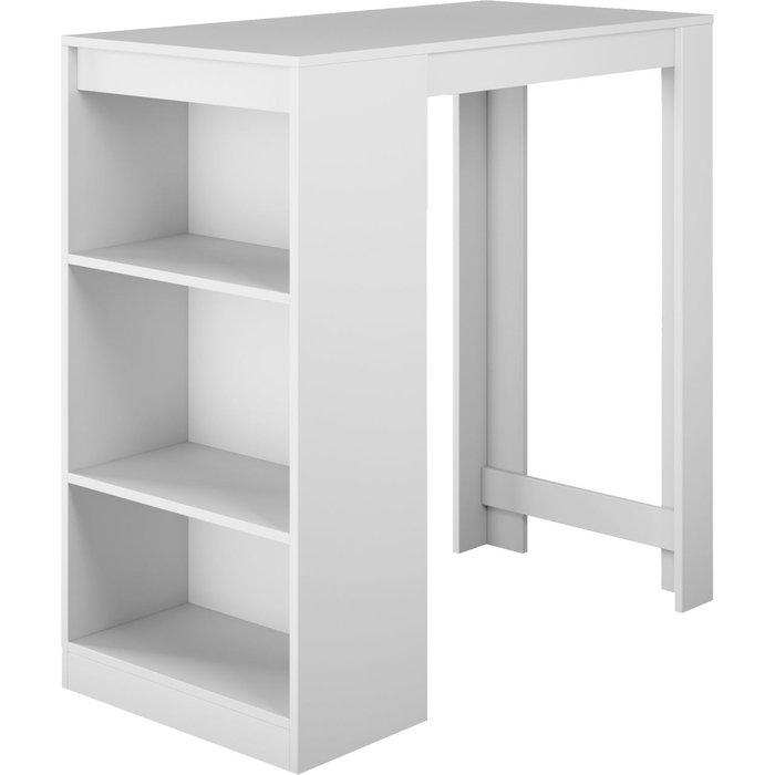 Mesa alta | patas de metal | 110x103x50cm | tabla | modelo kyra | blanco