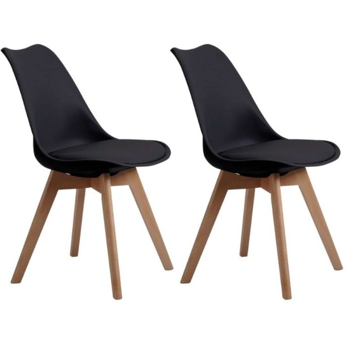 Bistro pack 2 sillas comedor negra 84x54x48 cm