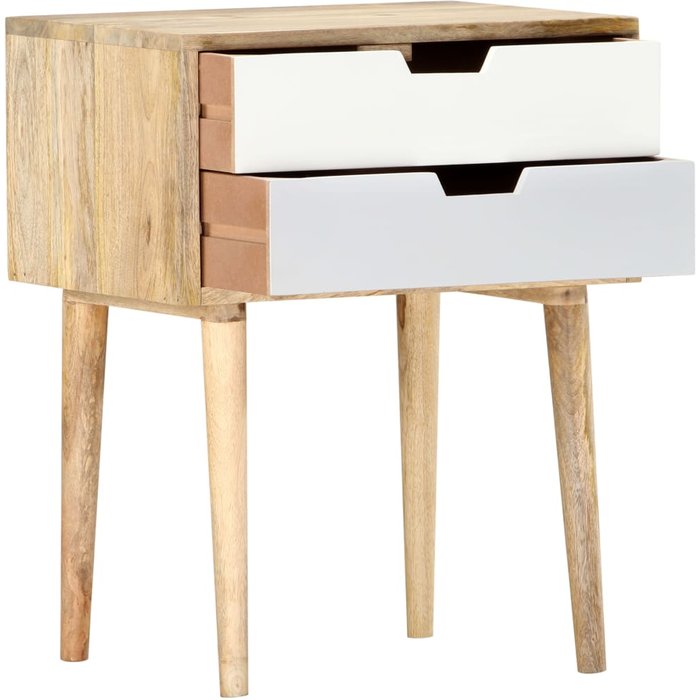 Mesita de noche de madera maciza de mango 47x35x59 cm - comfortxl