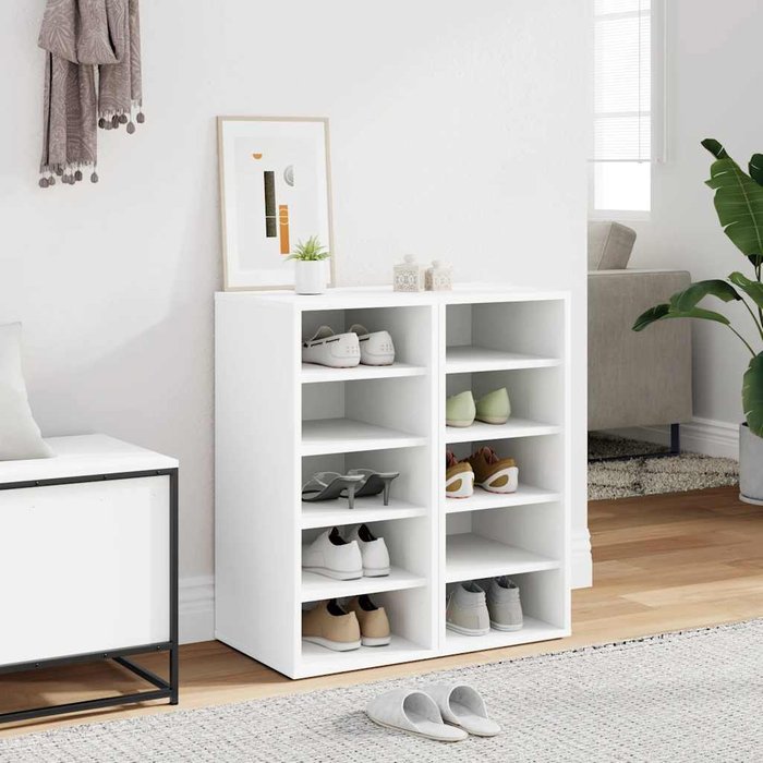 Zapateros de 2 piezas, blancos, 31,5 x 35 x 70 cm, madera de ingeniería.