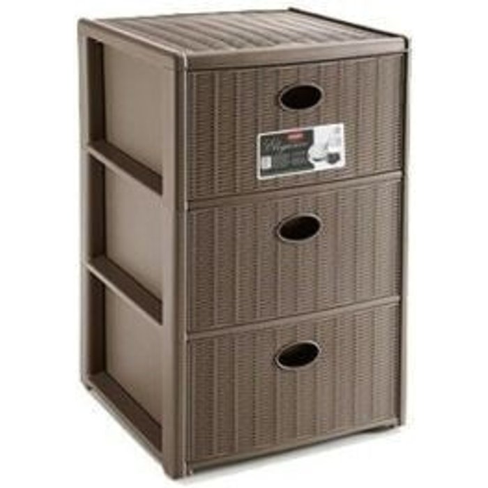 Cajonera elegance de plástico efecto ratán cm 40x40 h60