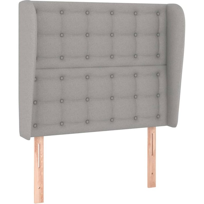 Cabecero con orejas de tela gris claro 93x23x118/128 cm - comfortxl
