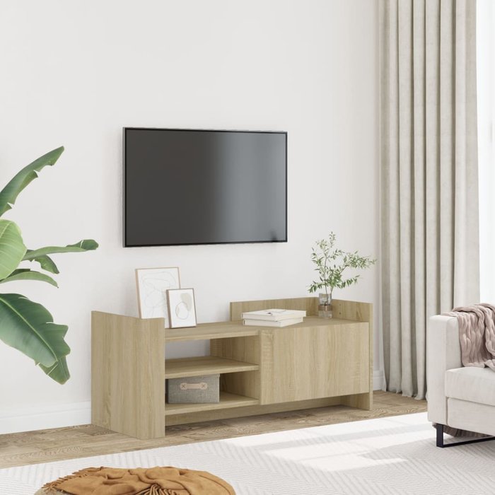 Mueble tv roble sonoma 100x35x40 cm madera contrachapada