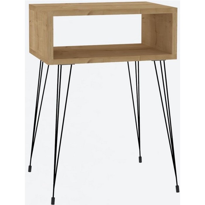 Mesita de noche tenby roble negro 45x63x30 cm