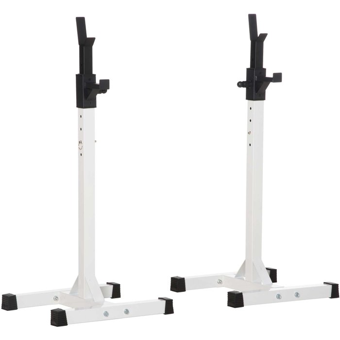 Soporte para barras de pesas homcom acero blanco 52x48x160 cm