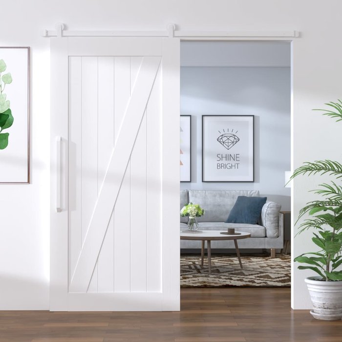 Maison exclusive - kit herrajes para puertas correderas de acero blanco 200 cm