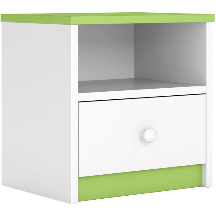 Mesita de noche drimy blanca y verde