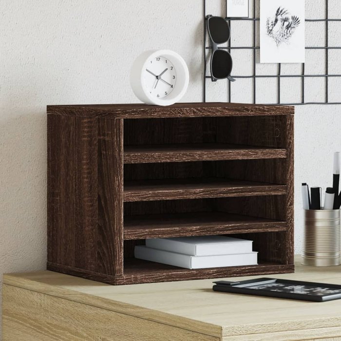 Organizador de escritorio roble marrón 36x26x29,5 cm