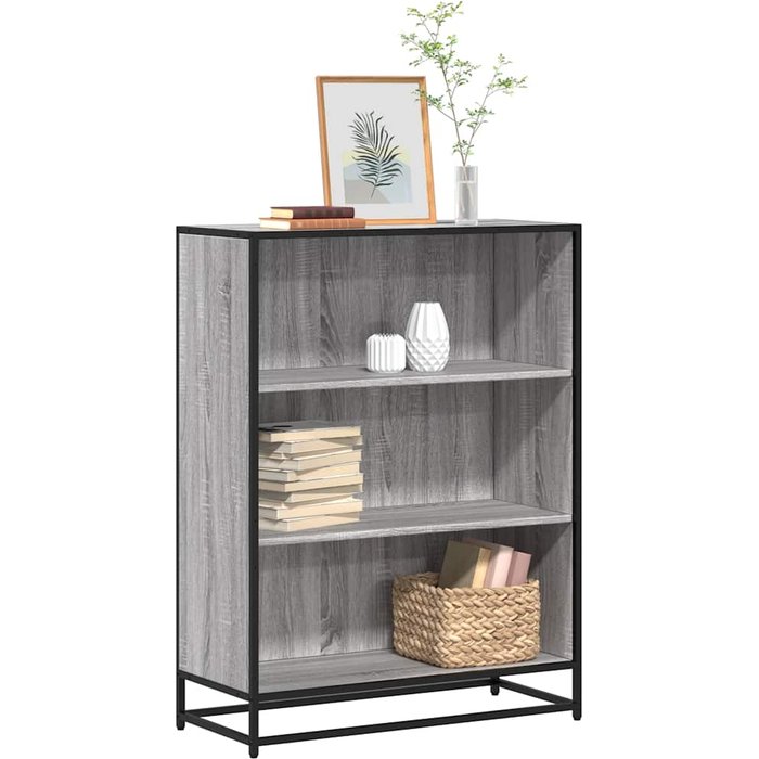 Librería sonoma gris 80,5x35x107,5 cm madera de ingeniería