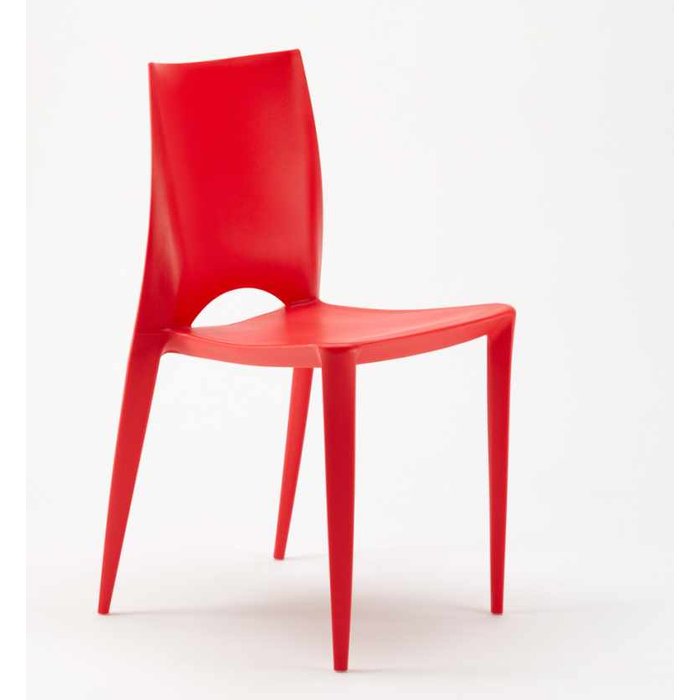 Silla apilable lusko de polipropileno-rojo