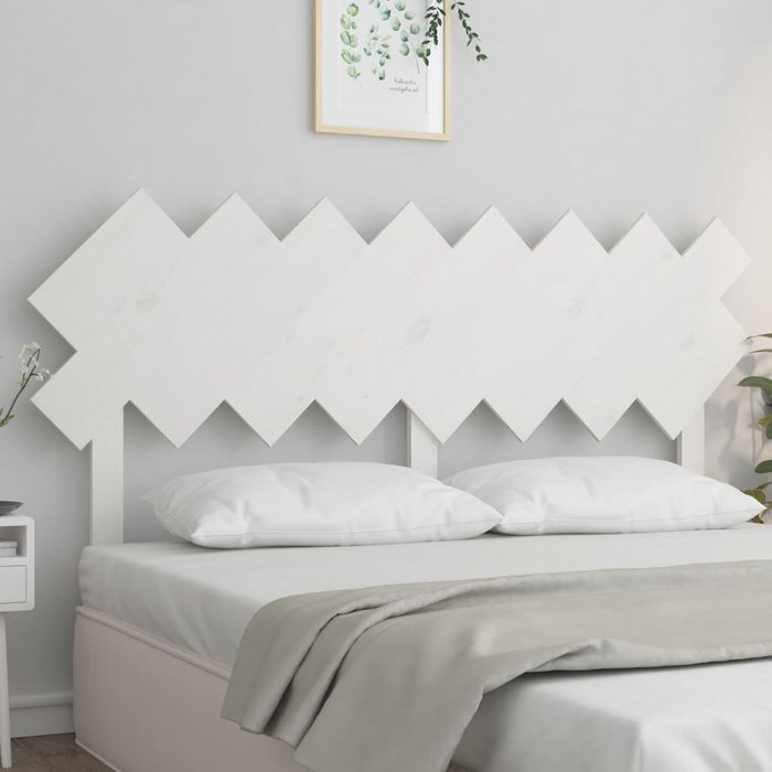 Cabecero blanco 159,5x3x80,5 cm madera maciza de pino