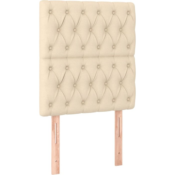 Cabecero de cama - mueble cabecero de tela color crema 80x7x118/128 cm