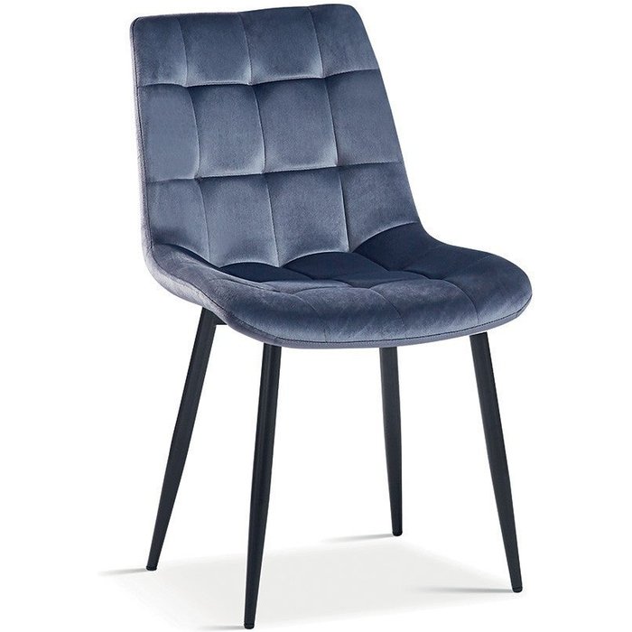 Silla de diseño kali – terciopelo gris oscuro y patas de metal