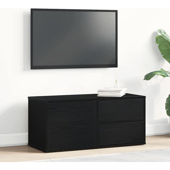 Mueble de tv, roble negro, 80 x 34 x 36 cm, madera de ingeniería