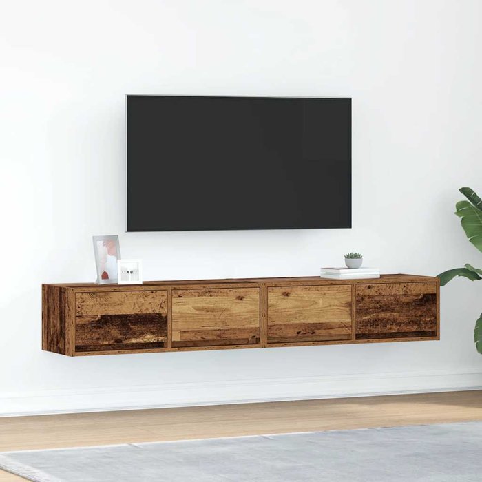 Muebles de tv 2 uds 80x31x25,5 cm madera ingeniería envejecida vidaxl