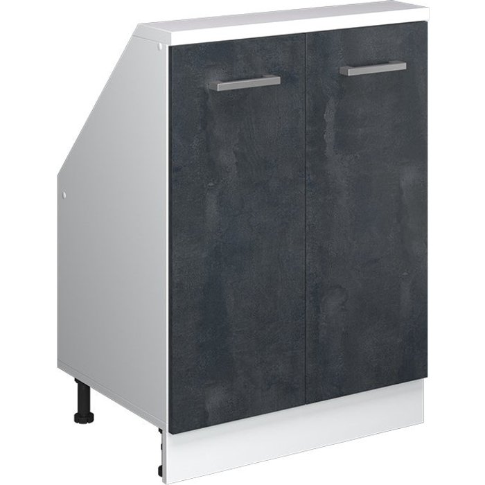 Vicco armario para techo inclinado rion, hormigón negro/blanco, con 2 puertas