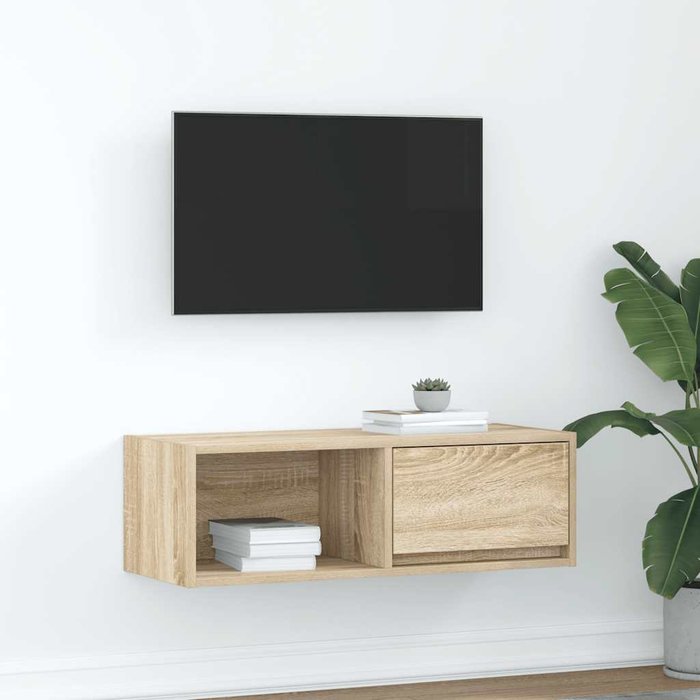 Mueble de tv de roble sonoma 80x31x25,5 cm madera de ingeniería
