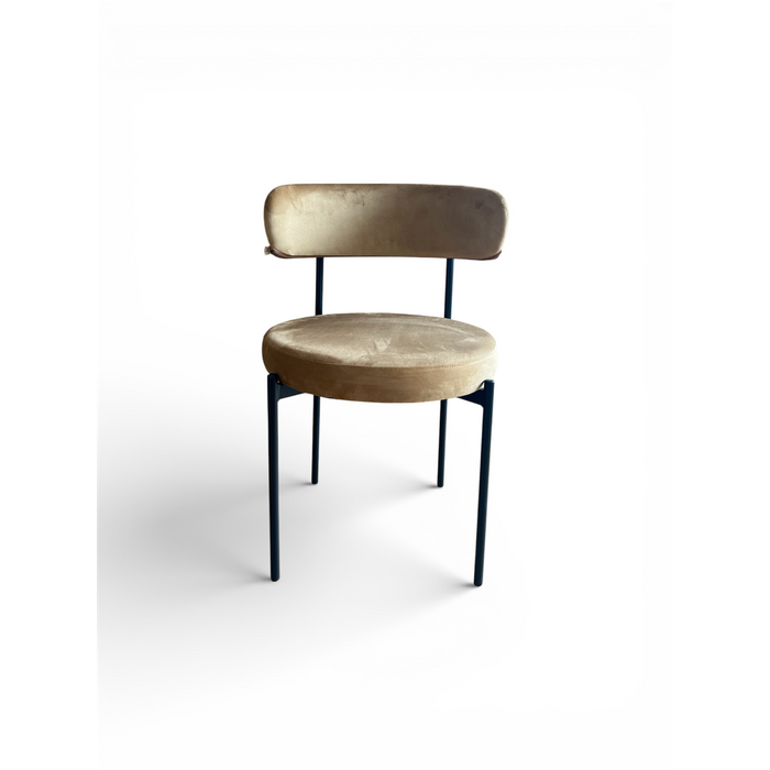 Juego de 2 sillas de comedor en fibra sintética, marrón