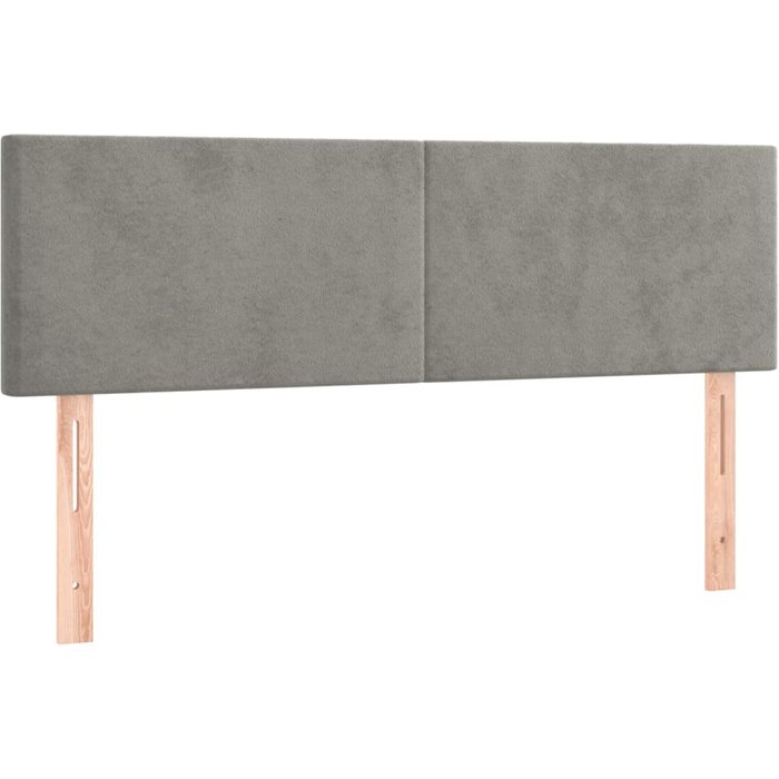 Cabeceros 2 unidades terciopelo gris claro 72x5x78/88 cm - comfortxl