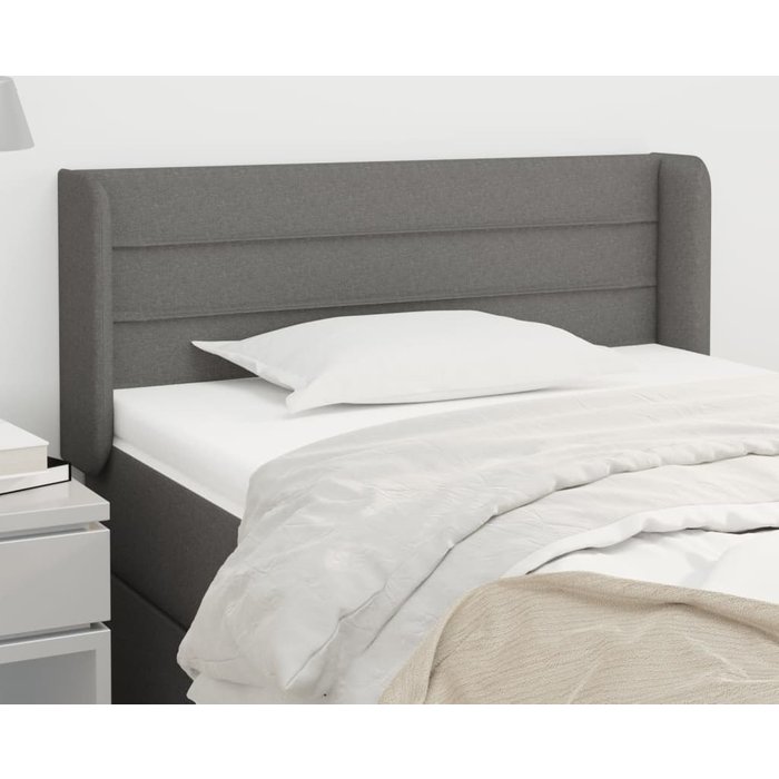 Cabecero de tela gris oscuro 93x16x78/88 cm - comfortxl