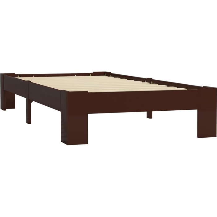 Estructura cama sin colchón madera pino marrón oscuro 100x200cm — comfortxl