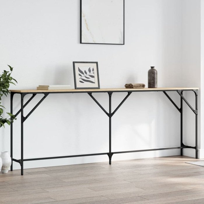 Vidaxl mesa consola madera de ingeniería roble sonoma 200x29x75 cm