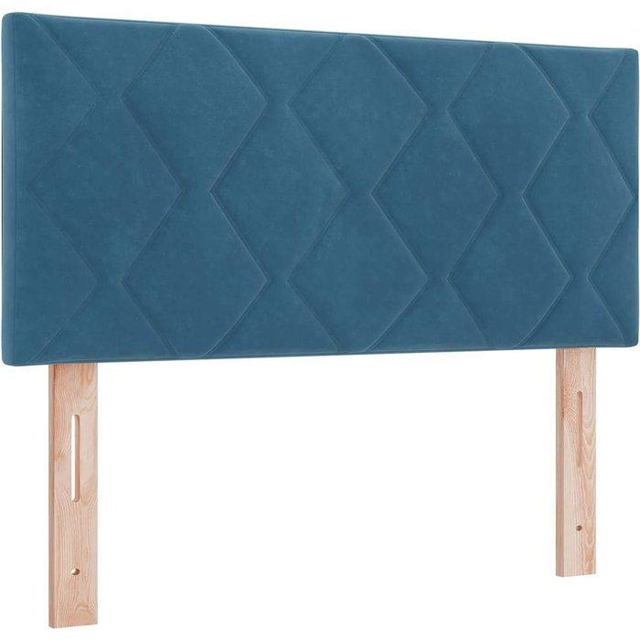 Cabezal led diseño bloques de diamante azul oscuro 90 cm terciopelo