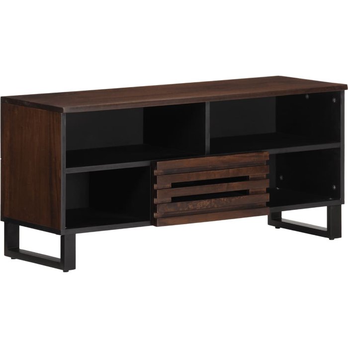 Maison exclusive - mueble de tv madera maciza mango marrón 100x34x46 cm