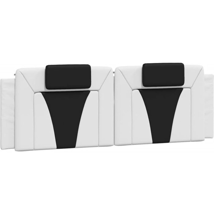 Cabecero de cama acolchado cuero sintético blanco negro 160 cm - comfortxl