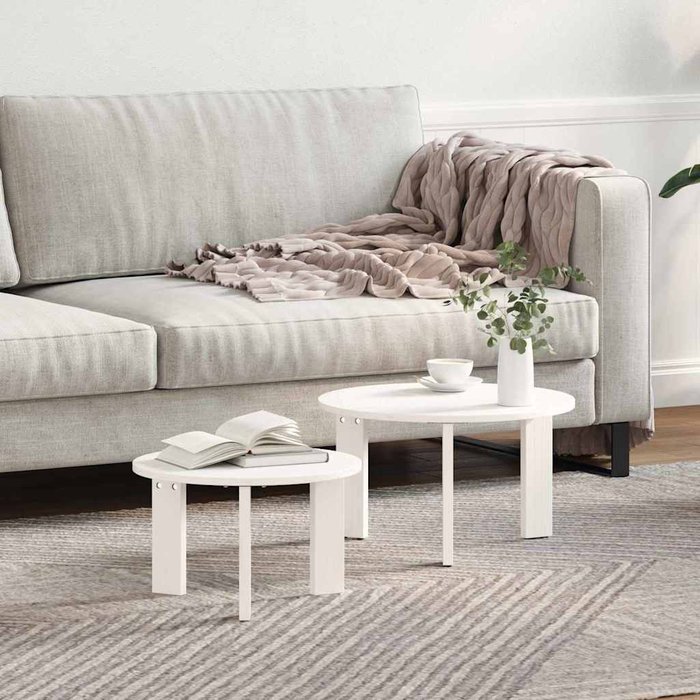 Maison exclusive - mesa de café 2 pcs madera maciza de pino