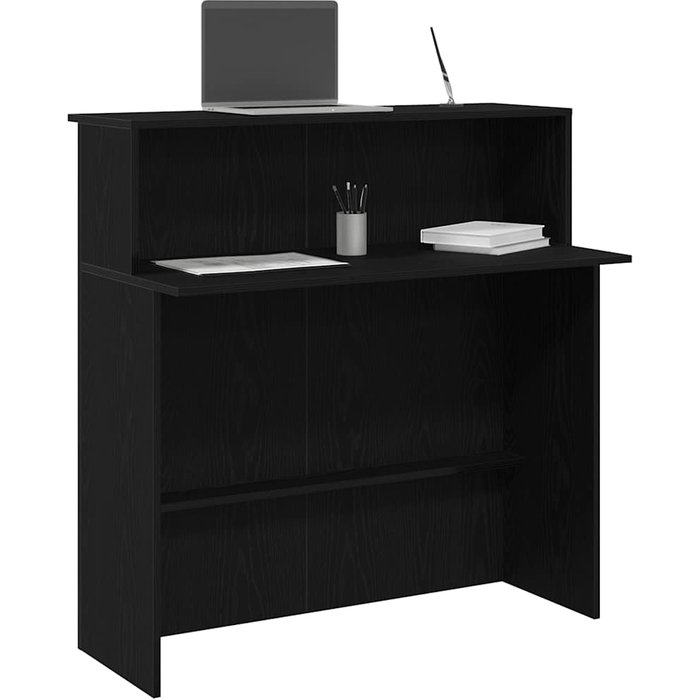 Mostrador de recepción negro 100x50x103,5 cm madera ingeniería
