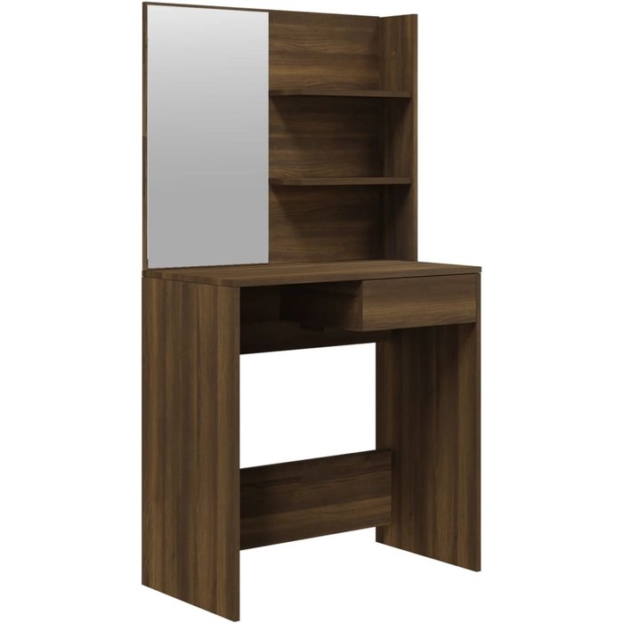 Tocador de diseño contemporáneo con espejo 74,5 x 40 x 141 cm marrón 02_0006344
