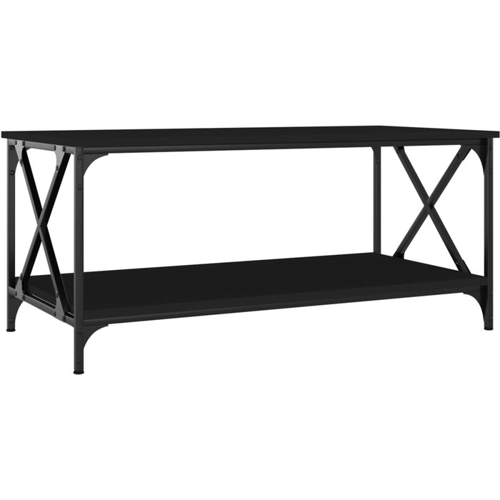 Mesa de centro de contrachapado y hierro negro 100x50x45 cm - comfortxl