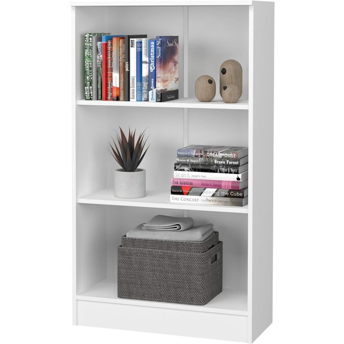 Librería haaus flint, 2 estantes, blanco, 70 x 32 x 122 cm