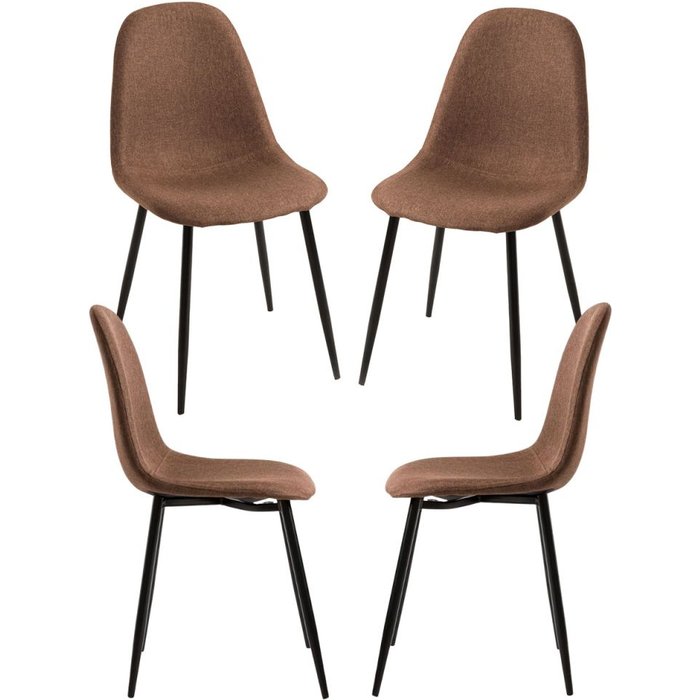 Regalos miguel - packs sillas comedor - pack 4 sillas black teok tela - marrón
