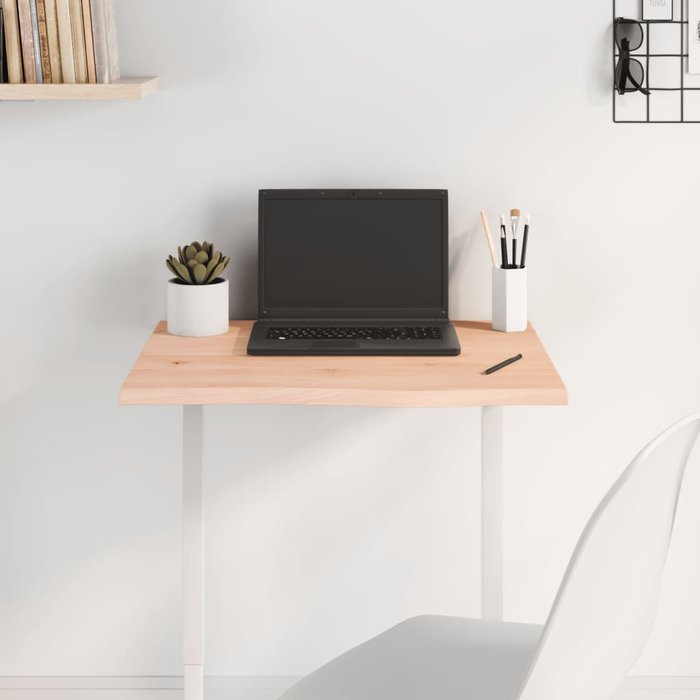 Tablero de mesa 60x40x2 cm madera maciza de roble sin tratar