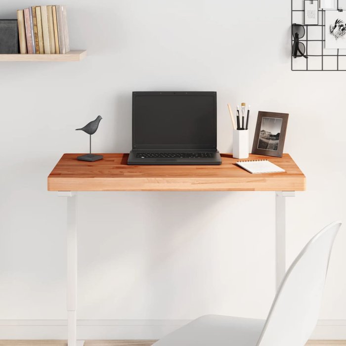 Tablero rectangular de madera maciza de haya de 80x40x4 cm.