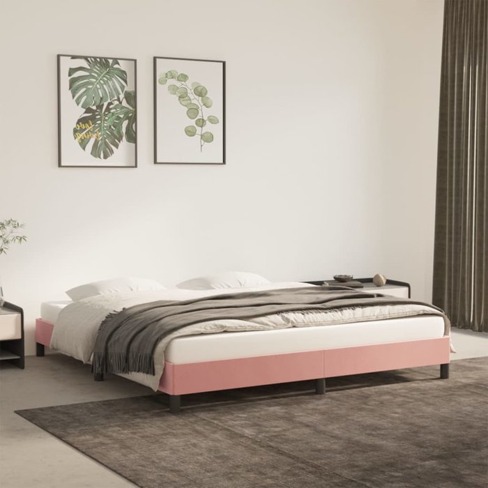 Maison exclusive - estructura de cama sin colchón terciopelo rosa 180x200 cm