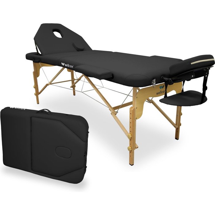 Camilla plegable de madera wellcore 195 x 70 cm con respaldo abatible