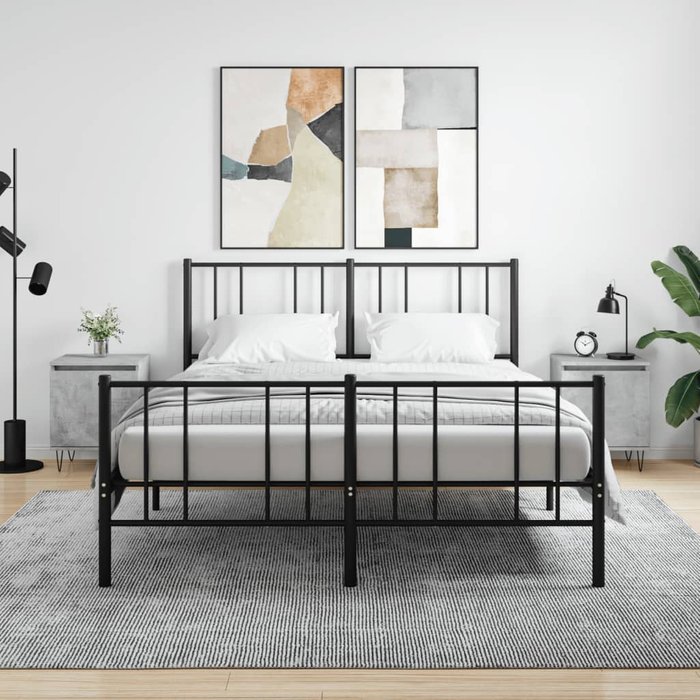 Mesitas de noche 2 uds madera gris hormigón 40x30x50 cm vidaxl