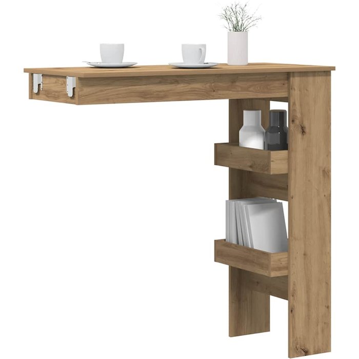 Mesa de bar de pared de roble hecha a mano de madera de ingeniería