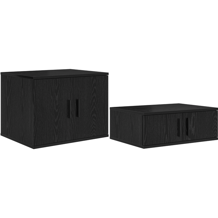 Mesita de almacenamiento negro 103x41x40 cm de madera cfw78211