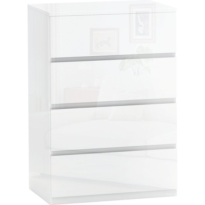Cómoda con cajones homcom melamina de madera blanco brillante 55x33x80 cm