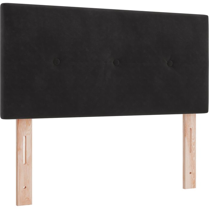 Cabecero botonado de terciopelo negro de 90 cm cfw4141548
