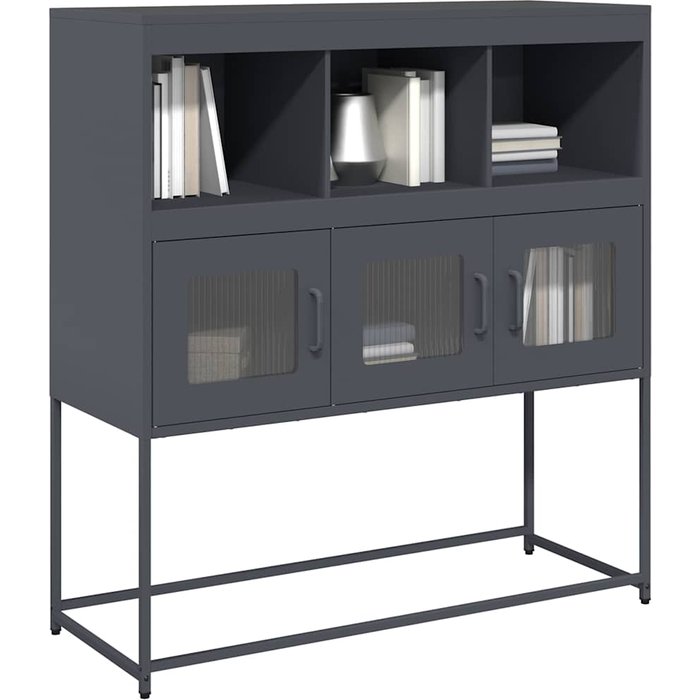 Maison exclusive - aparador de acero laminado en frío antracita 100,5x39x107 cm