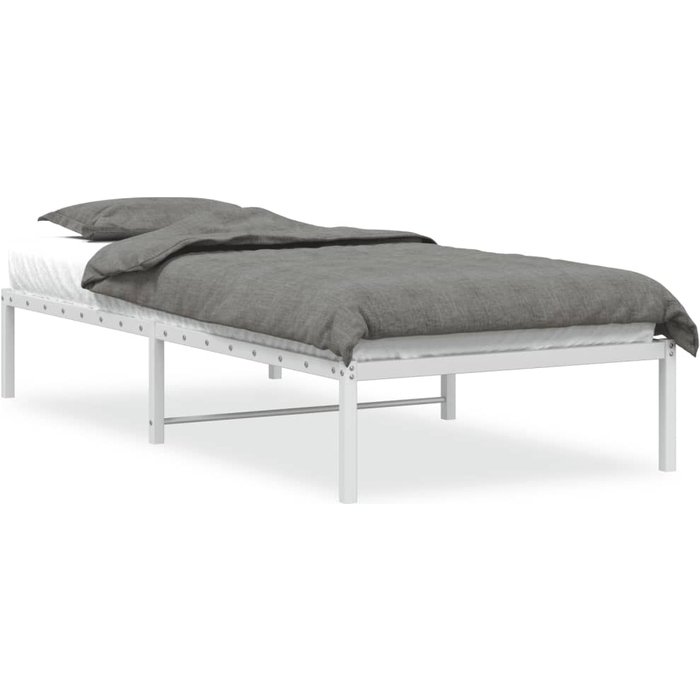 Estructura de cama sin colchón metal blanco 90x190 cm — comfortxl