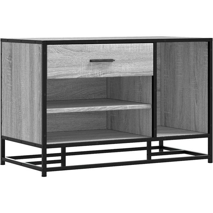 Banco zapatero madera de ingeniería gris sonoma 80x40x53,5 cm - comfortxl