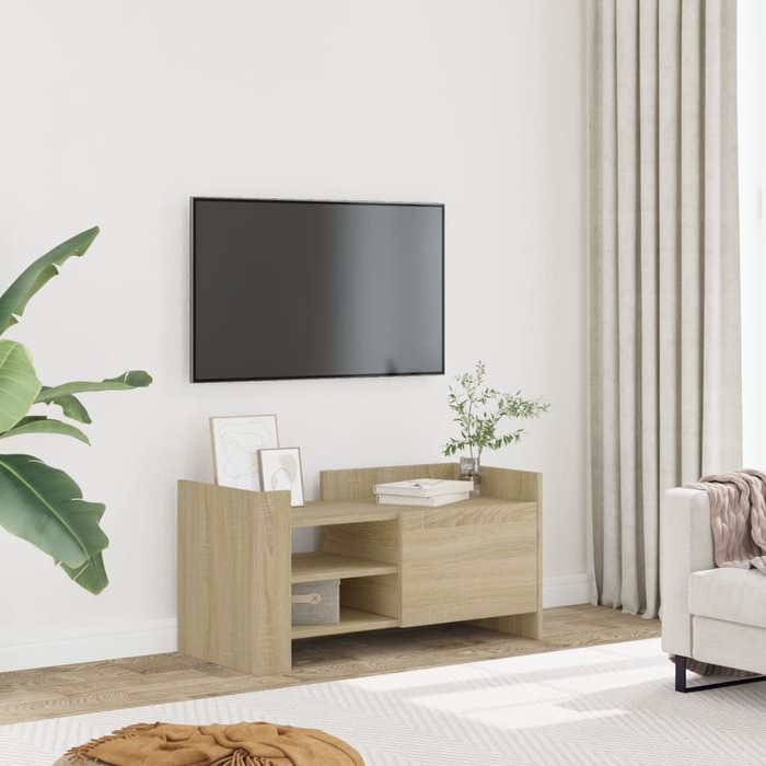 Mueble tv roble sonoma 80x35x40 cm madera contrachapada