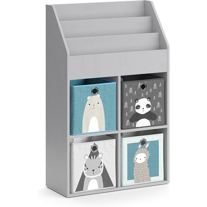 Vicco estantería infantil luigi, gris, 72 x 114.2 cm con 4 cajones plegables