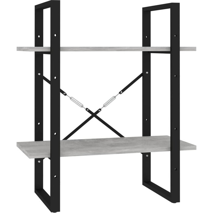 Estantería de 2 niveles contrachapada gris hormigón 60x30x70 cm – comfortxl